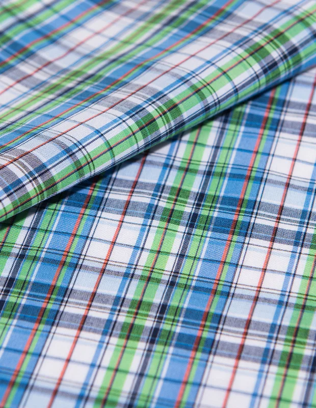Shamrock Green And Deep Sea Multi Plaid Refined Men's Velvet