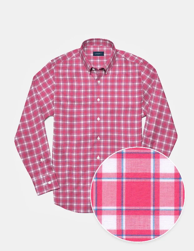 French Fuschia Box Check Elegant Men's Formal 