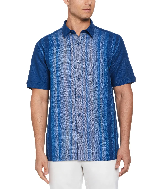 Big & Tall Linen Blend Ombre Stripe Shirt Cclassic Men's Tweed