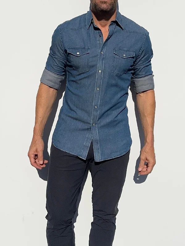 The Stretch Denim Western <br>Small Batch Series Luxurious Men's High