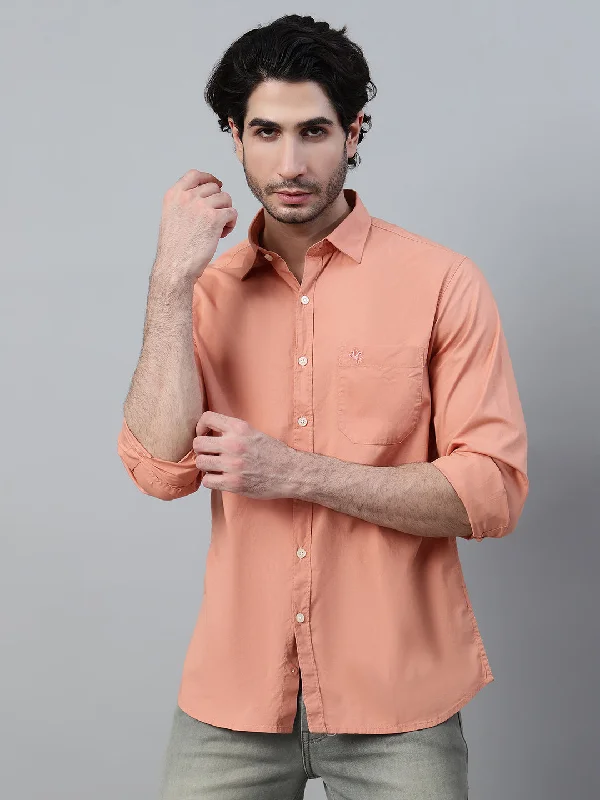 Men's Rust  Casual Plain Full Sleeve Shirt Trendy Men's Scandinavian