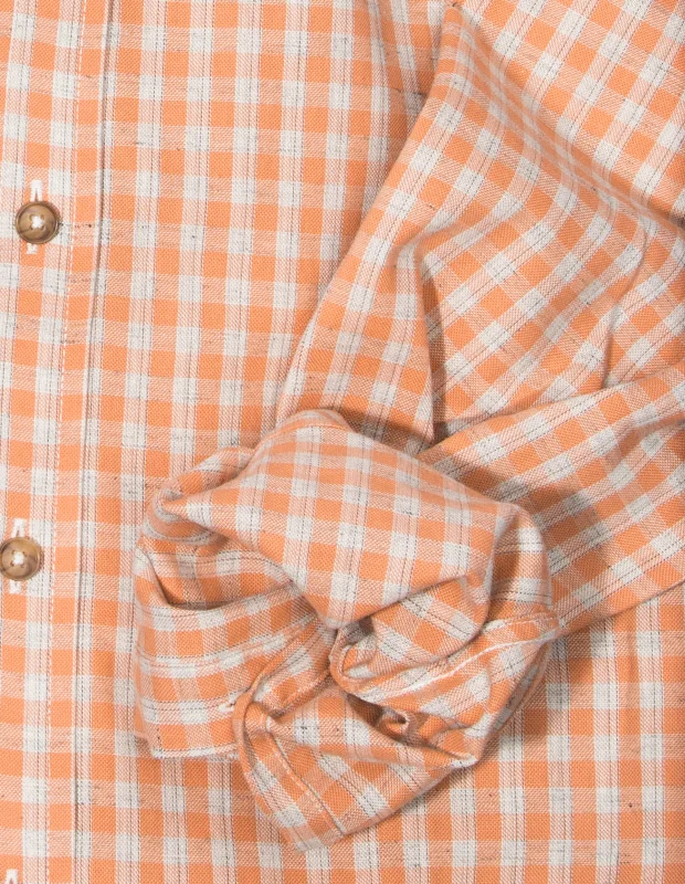 Natural Orange Slub Gingham Athletic Men's High