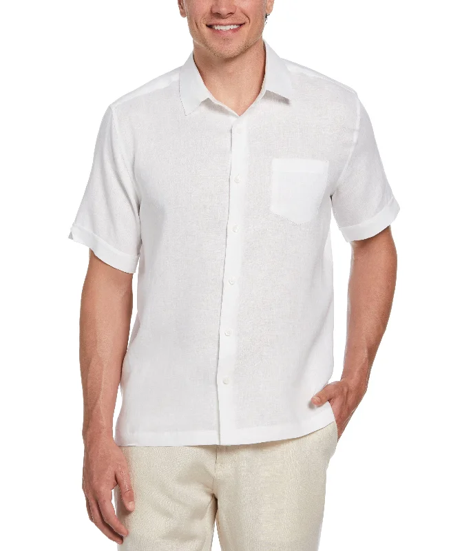 Big & Tall TravelSelect™ Linen-Blend One Pocket Shirt Refined Men's Hand