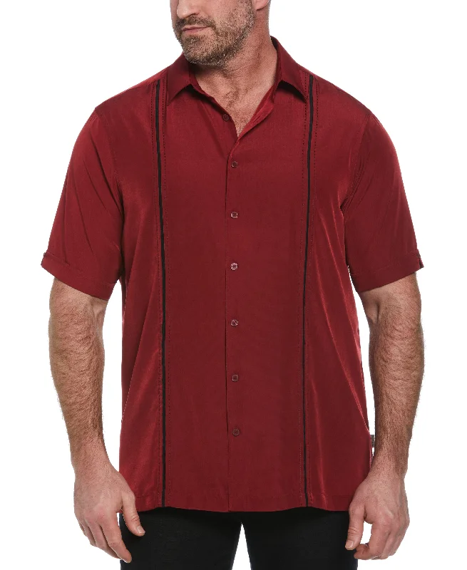 Big & Tall Panel Shirt - Contrast Stitching Elegant Men's Cashmere