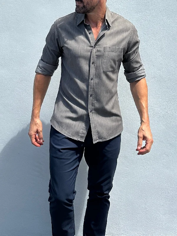 The Gray One-Pocket Denim Confident Men's Power