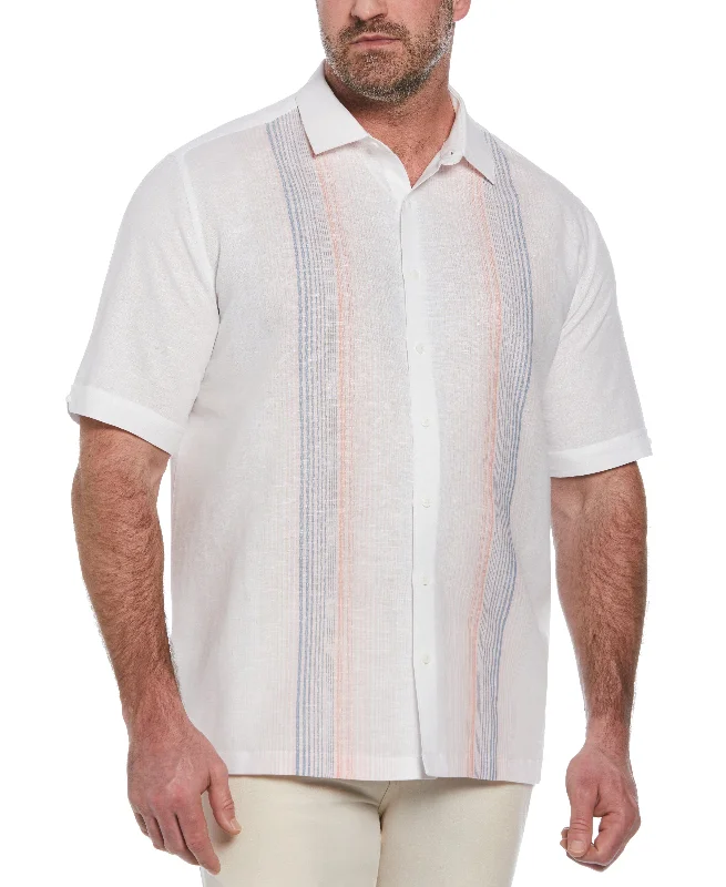 Big & Tall Linen Blend Gradient Stripe Panel Shirt Lumberjack