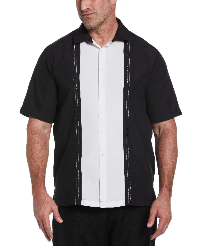 Big & Tall Color Block Embroidery Shirt Practical Men's Multi
