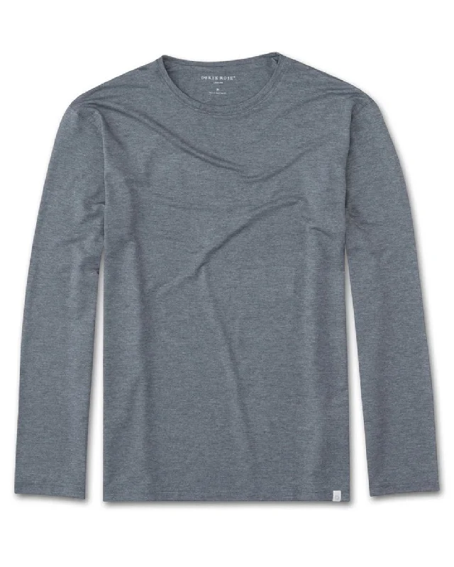 Charcoal Long Sleeve T-Shirt Elegant Men's Formal 