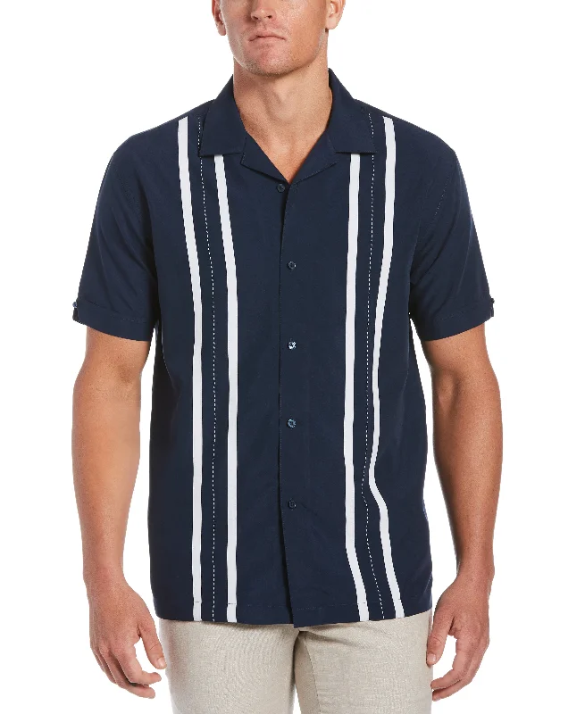 Big & Tall Contrast Panel Camp Collar Shirt Sophisticated Men's 