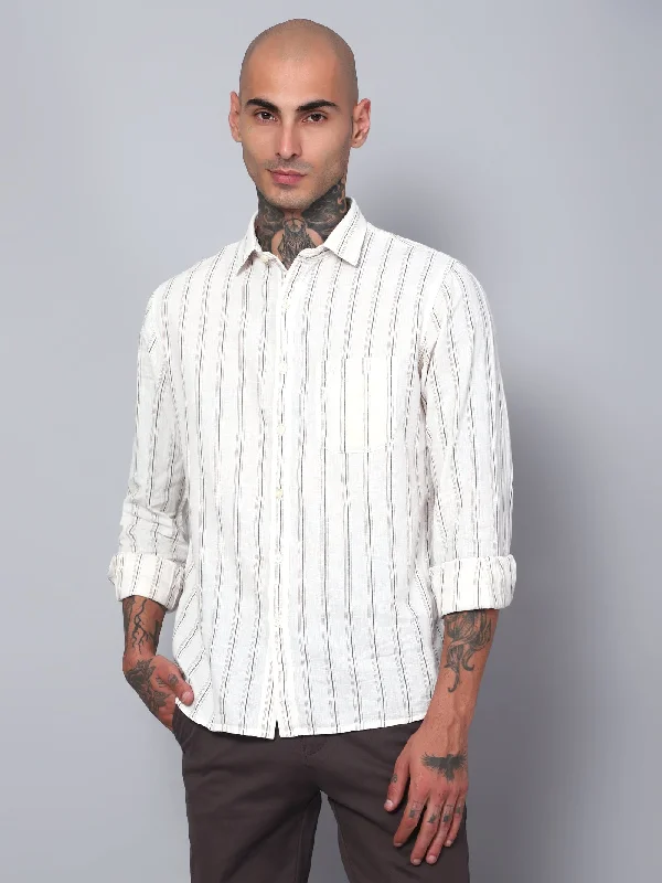 Men's Ecru Casual Big Checks Full Sleeve Shirt Adventure