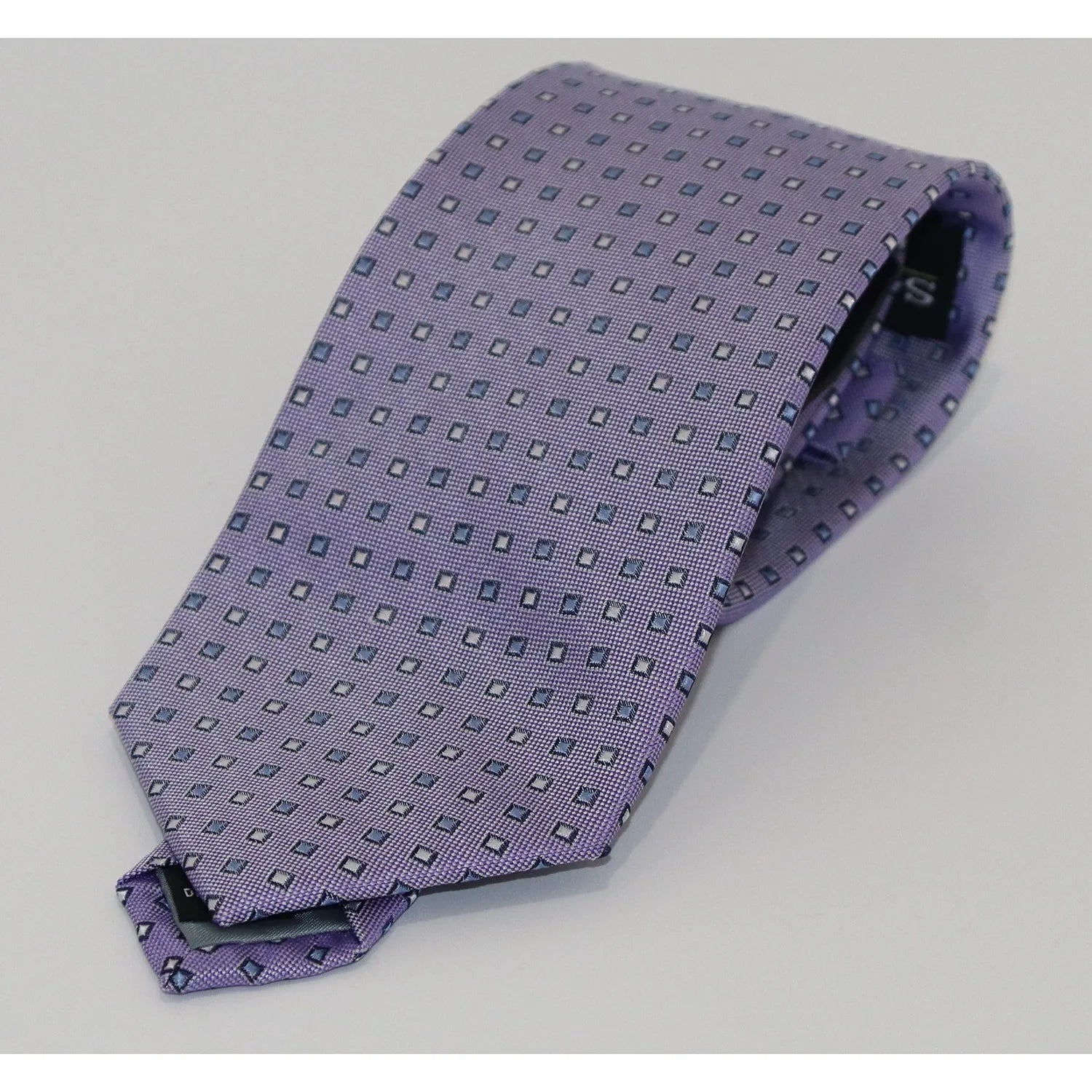 The Shirt Shop Tie - Purple with Blue/White Squares Masculine Men's 
