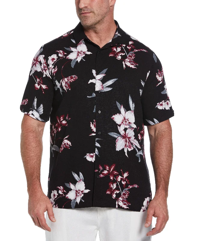 Big & Tall Floral Conversational Print Shirt Dapper Men's Bow