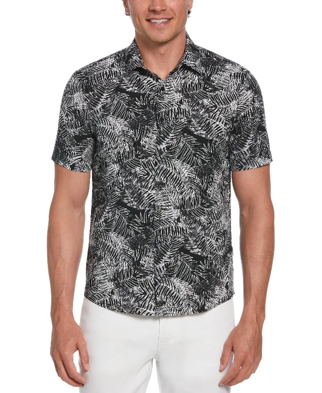 Leaves Print Shirt Stylish Men's Neon