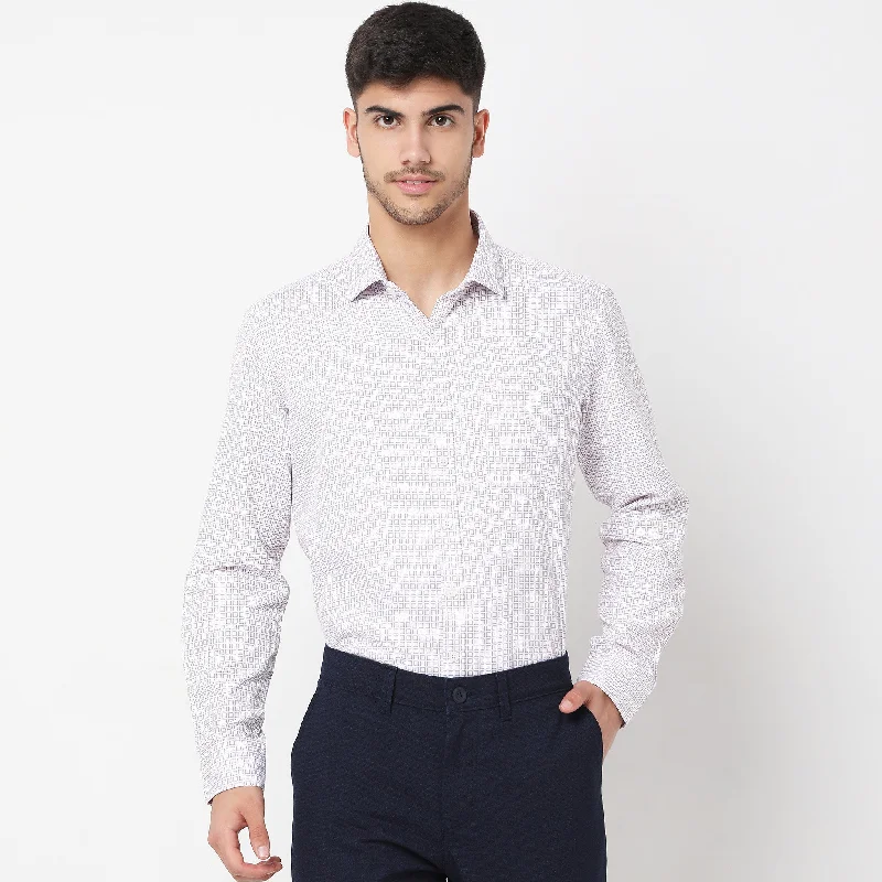 Regular Fit Checkered Shirt Bohemian Men's Free