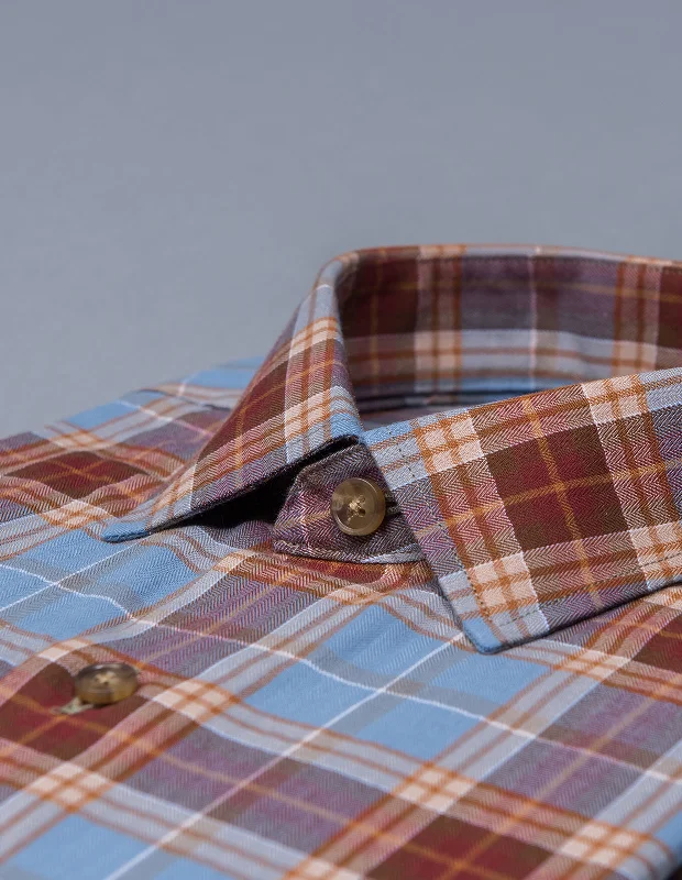 Melon and Pomegranate Herringbone Plaid Business