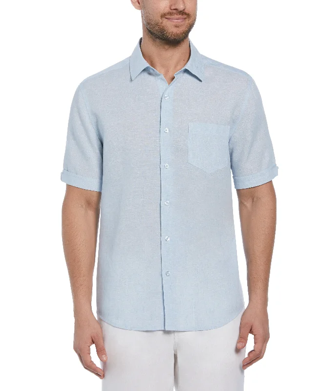 Big & Tall TravelSelect™ Linen-Blend One Pocket Shirt Cool Men's Distressed