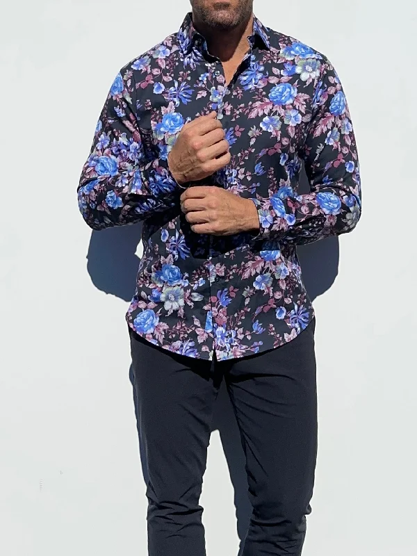 Blue Roses Party Shirt- Small Batch #562 Tough Men's Tactical
