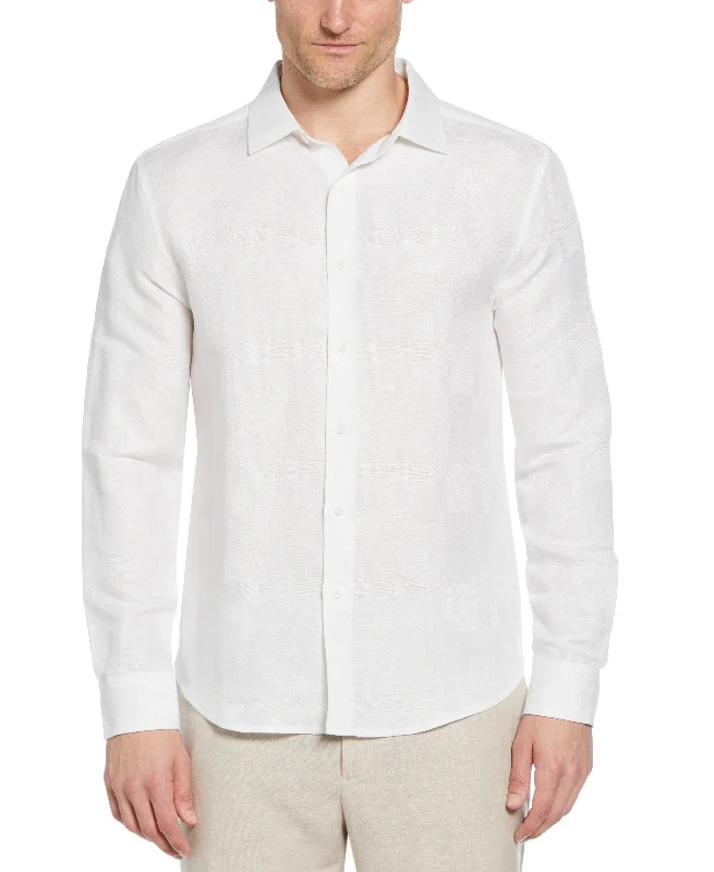 Geometric Dobby Textured Shirt Cozy Men's Winter