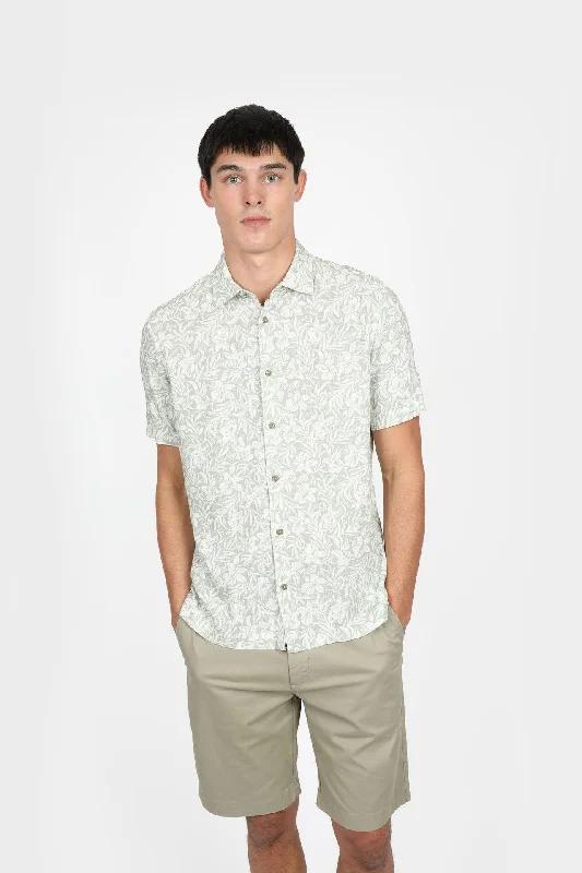 Hibiscus- Cuban Collar Short Sleeve Shirt JHS575 Traditional Men's Country