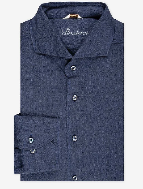 Linen Shirt Blue Trendy Men's Bucket