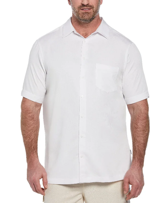 Big & Tall Two-Tone One Pocket Floral Print Shirt Business