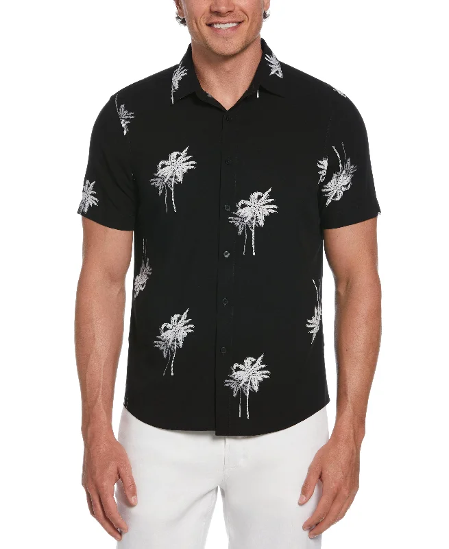 Palms Print Shirt Sleek Men's Contemporary 