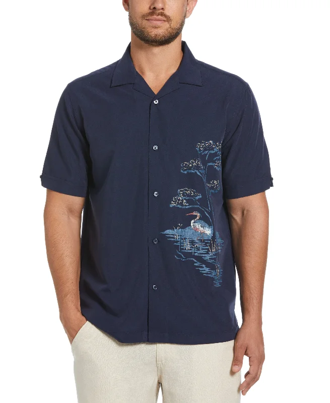 Scenic Placement Print Shirt Unique Men's Patch