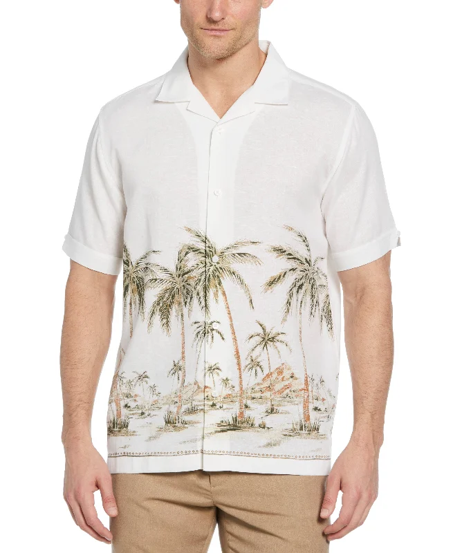 Palm Print Border Shirt Streetwear Style