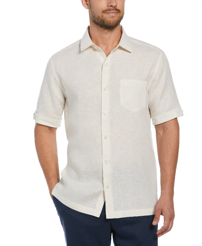 Big & Tall Classic Two-Tone Linen Shirt Cclassic Men's Tweed