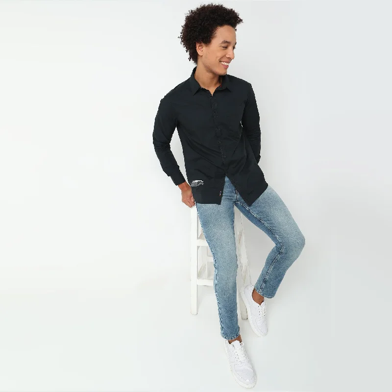 FreeSpirit® - Fine Premium Cotton Poplin Double Stitched Shirt - Regular Fit Organic