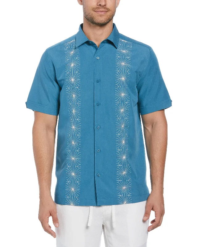 Big & Tall Geo Embroidery Panel Shirt Dapper Men's 1920S