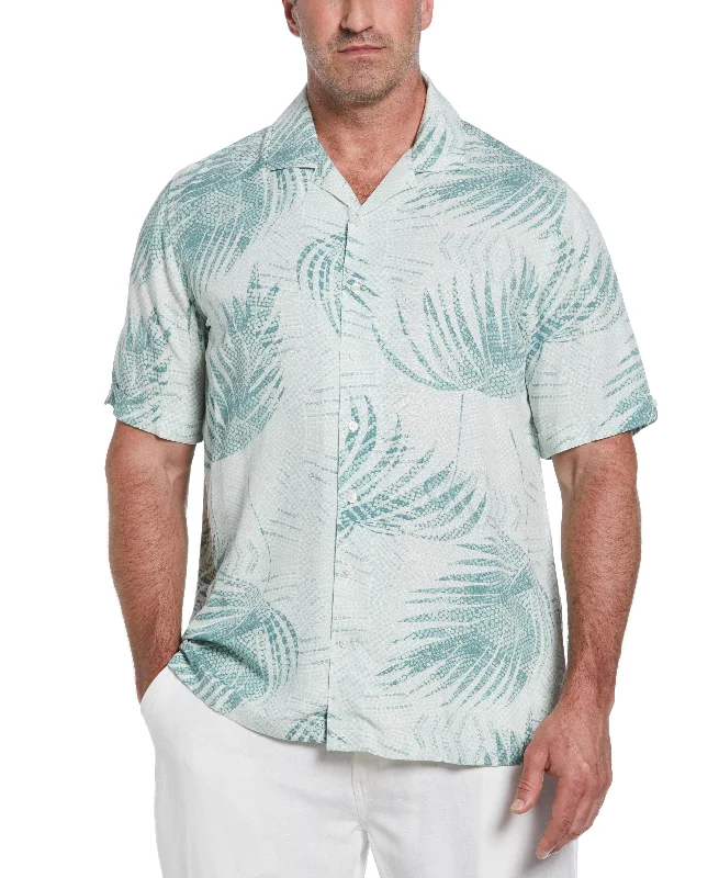 Big & Tall Palm Dotted Print Shirt Monochromatic Office Style
