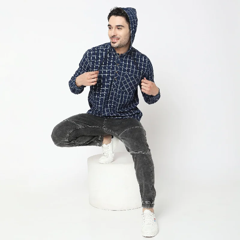 Regular Fit Checkered Shirt Athletic Men's High