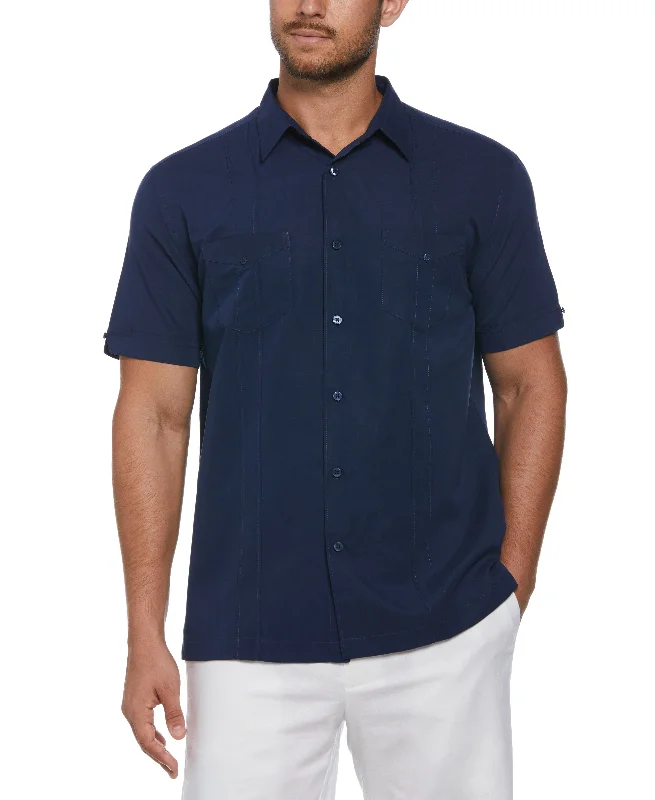 Two-Pocket Double Pintuck Shirt Sleek Men's Metallic