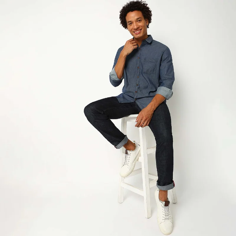 Regular Fit Solid Shirt Relaxed Men's Beach