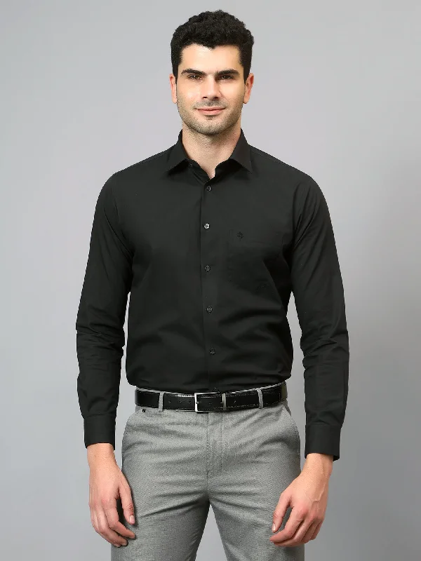 Men's Black Formal Plain Full Sleeve Shirt Stylish Men's Tropical 
