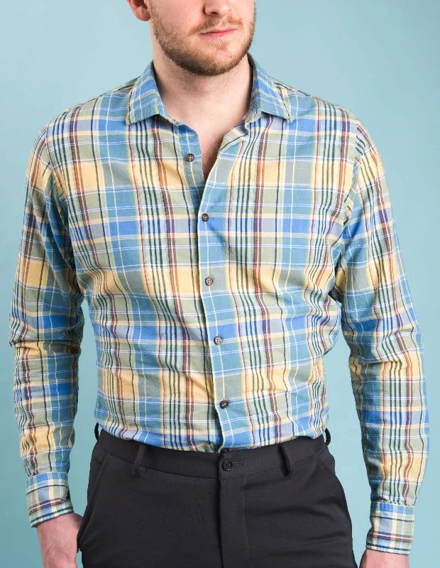 Olive and Chambray Madras Lumberjack