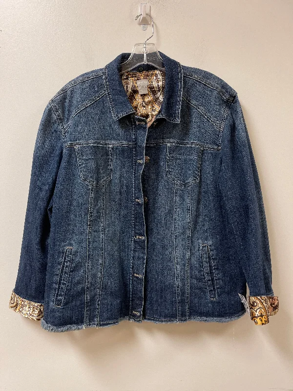 Jacket Denim By Chicos In Blue Denim, Size: 2x Confident Men's Power