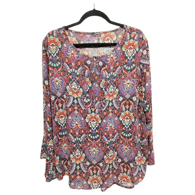 Top Long Sleeve By Loft In Multi-colored, Size: Xl Modern Men's Geometric