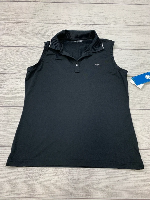 Black Athletic Tank Top Vineyard Vines, Size M Sleek Men's Metallic