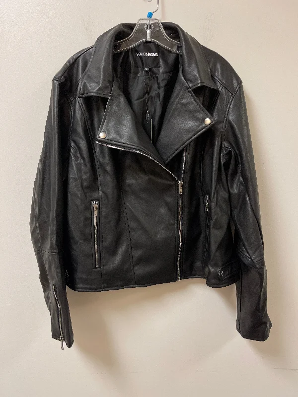 Jacket Moto By Fashion Nova In Black, Size: 3x Sophisticated Men's French