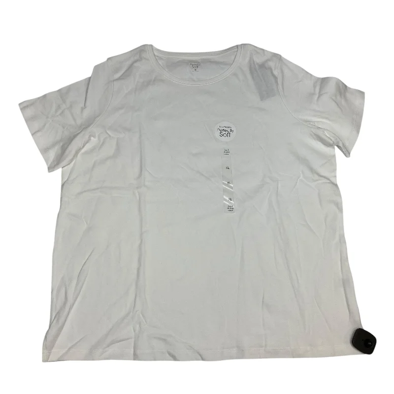 Top Short Sleeve Basic By Kim Rogers In White, Size: Xl Modern Men's Geometric