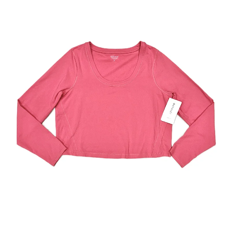 Athletic Top Long Sleeve Crewneck By Athleta In Pink, Size: 2x Bold Men's Animal