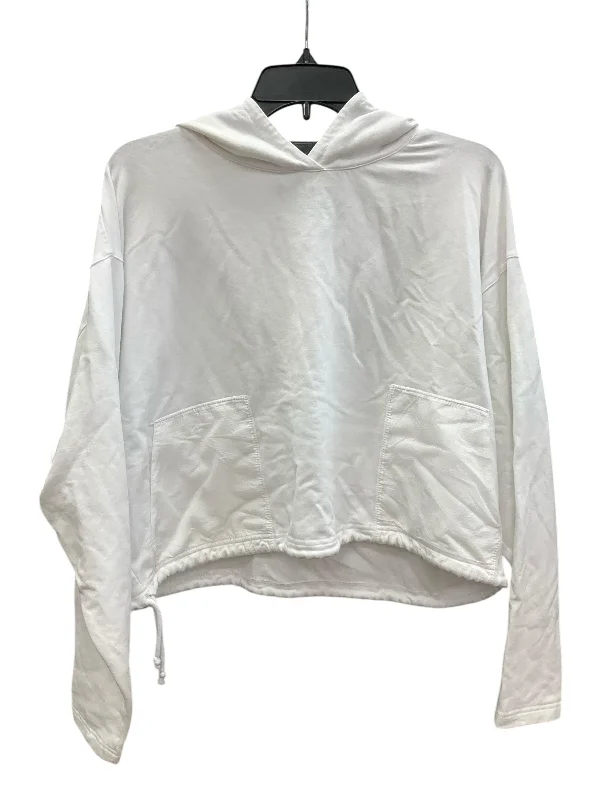 Athletic Top Long Sleeve Hoodie By Outdoor Voices In White, Size: S Sleek Men's Metallic