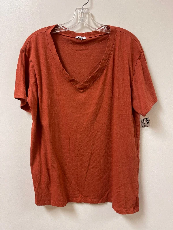 Top Short Sleeve By Clothes Mentor In Orange, Size: 1x Streetwear Style