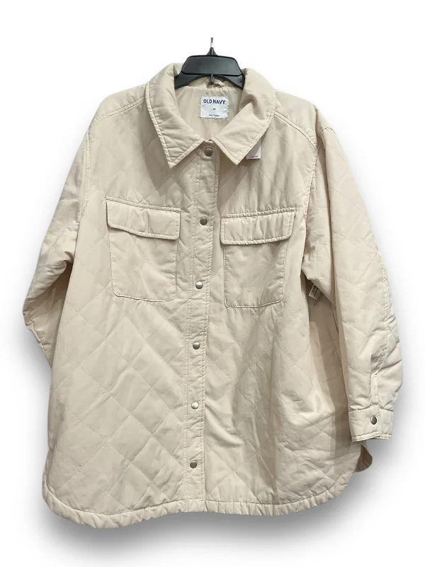 Jacket Shirt By Old Navy In Cream, Size: 2x Unique Men's Upcycled