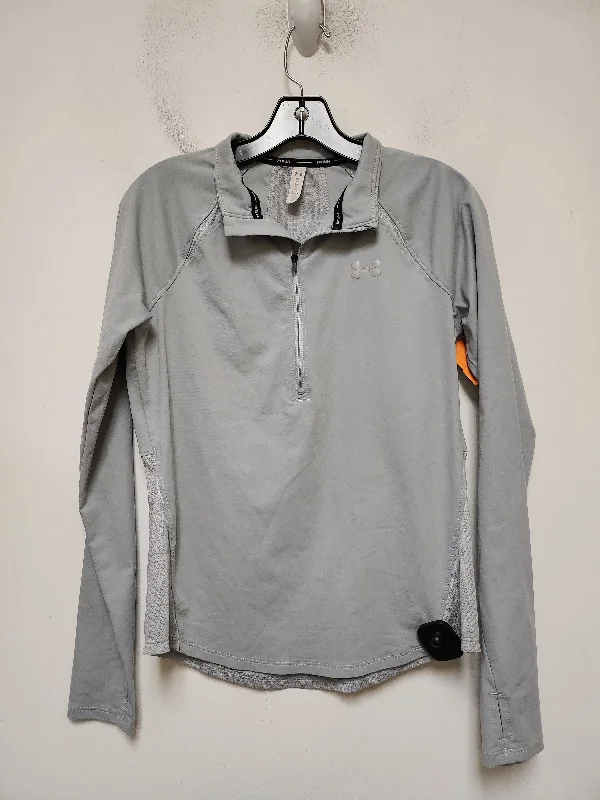 Athletic Top Long Sleeve Collar By Under Armour In Grey, Size: S Modern Men's Tech