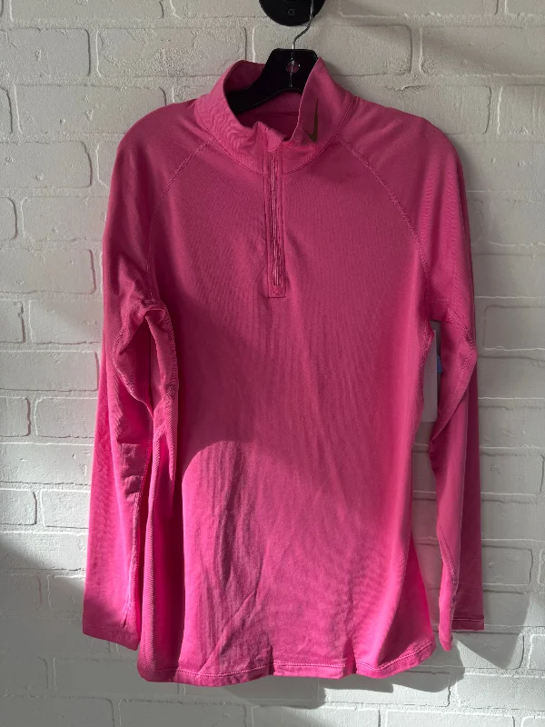 Athletic Top Long Sleeve Collar By Nike In Pink, Size: Xl Cozy Men's Sherpa