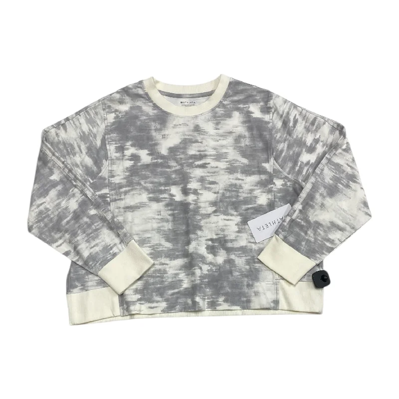 Athletic Top Long Sleeve Crewneck By Athleta In Grey & White, Size: 1x Bohemian Men's Free