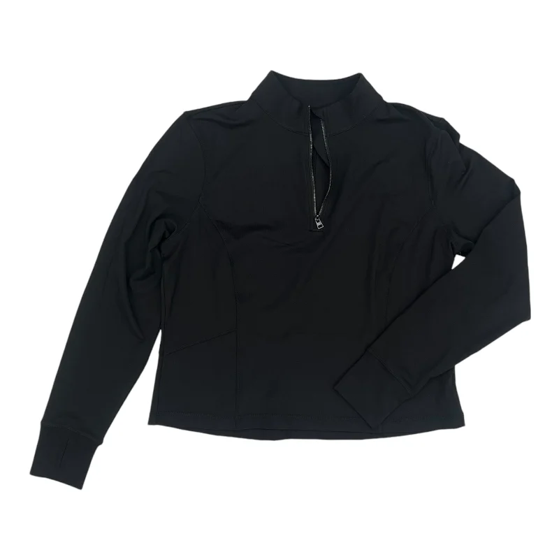 Athletic Top Ls Collar By Avia In Black, Size:Xl Polished Men's Satin